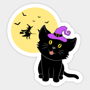 Halloween Black Cat Sticker